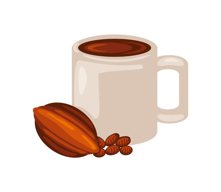 cocoa and chocolate cupのイラスト素材