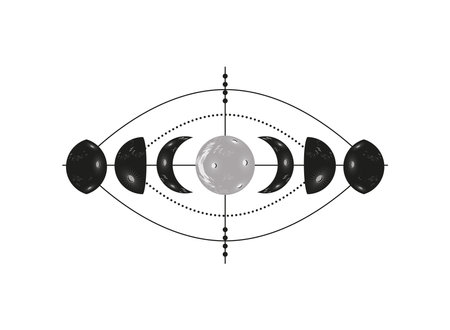 different moon phasesのイラスト素材