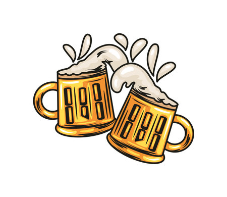 cold glasses of beerのイラスト素材