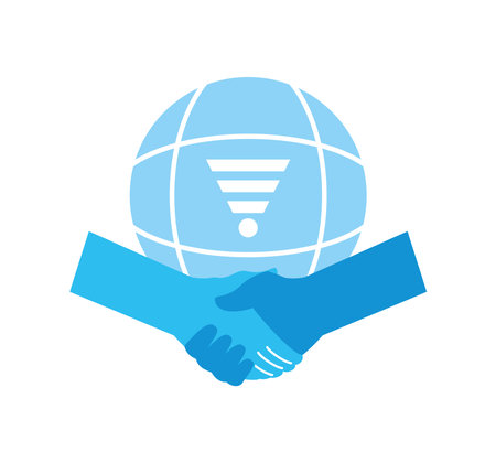 shake hands global coworkingのイラスト素材