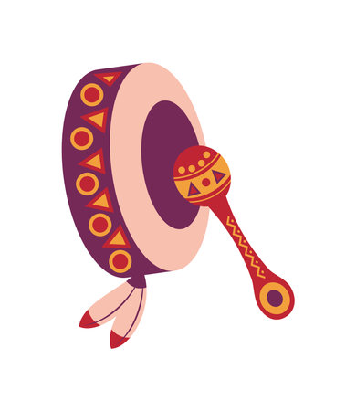 indigenous drum musical instrumentのイラスト素材