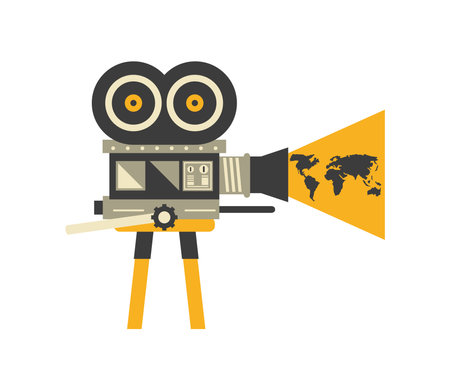 day for audiovisual heritage with big cameraのイラスト素材