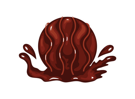 chocolate ball with splashesのイラスト素材