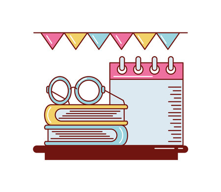 books with teachers day calendarのイラスト素材