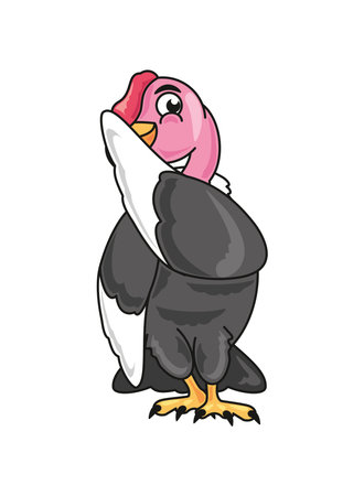 cute andean condor birdのイラスト素材