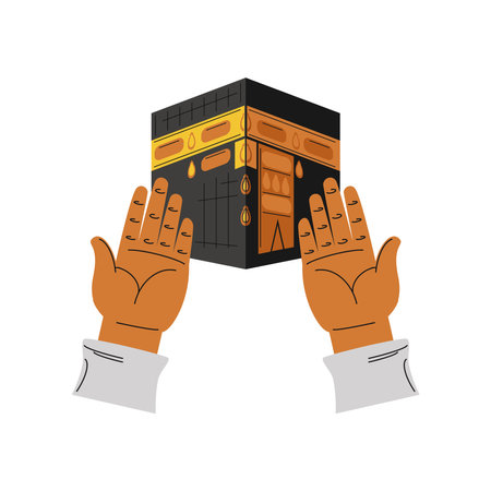 umrah pilgrimage praying around kabaaのイラスト素材