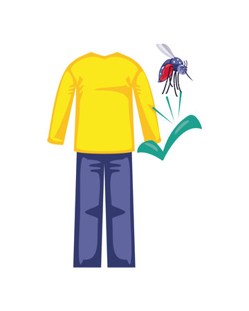 dengue prevention wear protective clothingsのイラスト素材