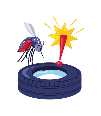 dengue prevention avoid waterのイラスト素材