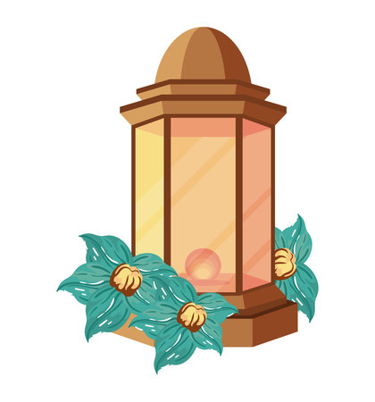 arabic classic lantern decorationのイラスト素材