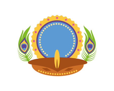 peacock feather for decoration janmashtamiのイラスト素材