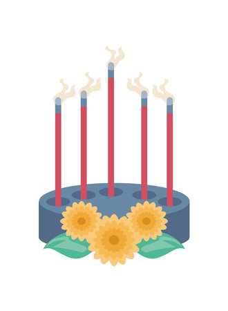 burning incense sticksのイラスト素材