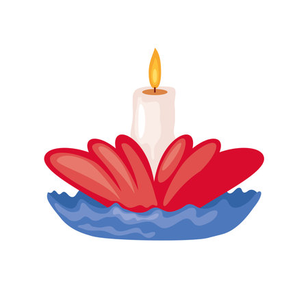 candle in a flowersのイラスト素材