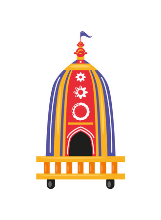 ratha yatra of lord jagannath processionのイラスト素材