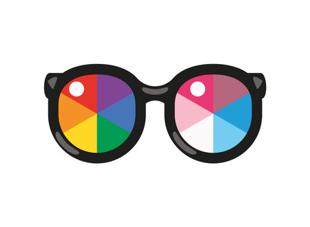 glasses that help to see the colors for color blindnessのイラスト素材