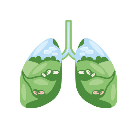 clean air lungs ecologicalのイラスト素材