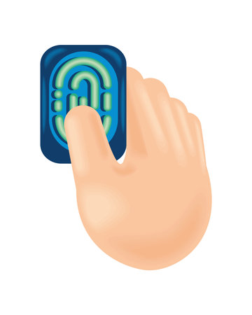 fingerprint secure loginのイラスト素材