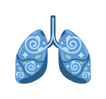 clean air lungs breathing freshのイラスト素材