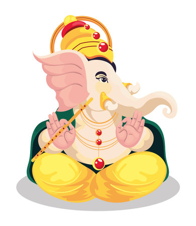 indian religious festival ganesh chaturthiのイラスト素材