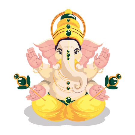 lord ganesh in ganesh chaturthi indian festivalのイラスト素材