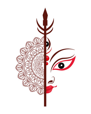 happy navratri avatar of goddess durgaのイラスト素材