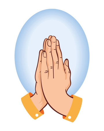 indian welcome namaste handsのイラスト素材