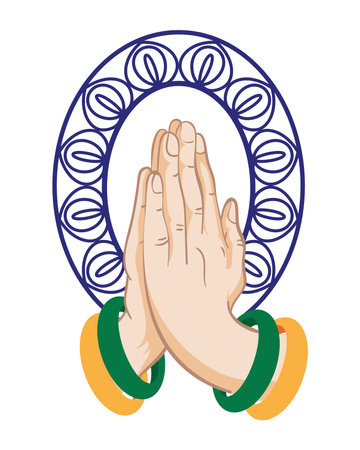 namaste gesture of handsのイラスト素材
