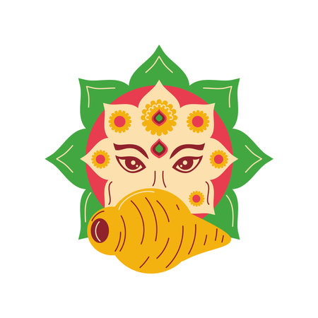 durga navratri traditional indian festivalのイラスト素材