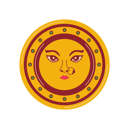 goddess durga of indian festival navratriのイラスト素材