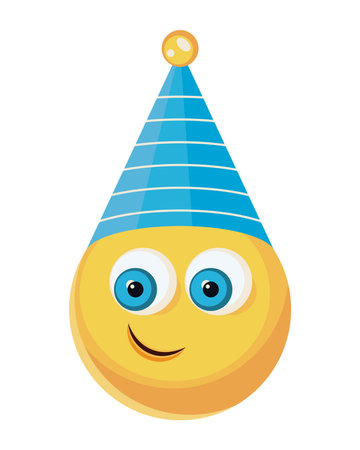 birthday emoji with hatのイラスト素材