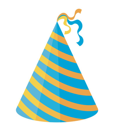 birthday party striped hatのイラスト素材