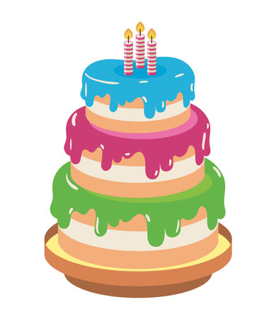 birthday party cakeのイラスト素材