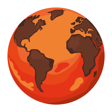 hot planet earth effects of global warmingのイラスト素材