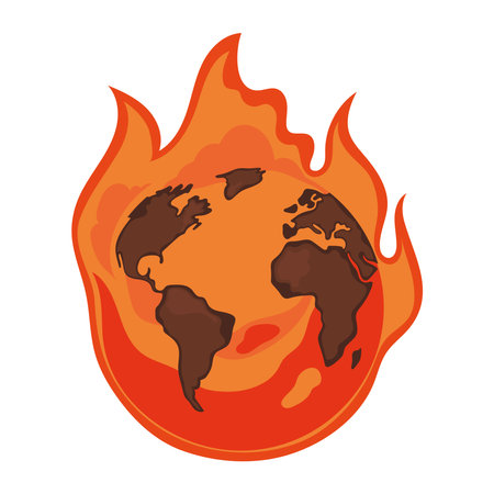 global warming record temperaturesのイラスト素材