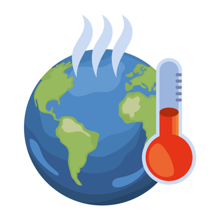 global warming increase temperatureのイラスト素材