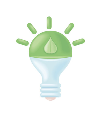 light bulb saving energyのイラスト素材