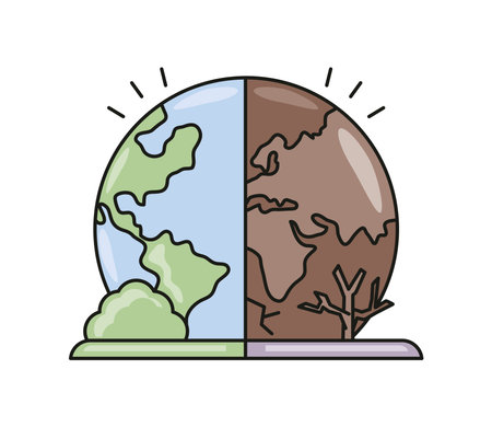 climate change with land degradationのイラスト素材