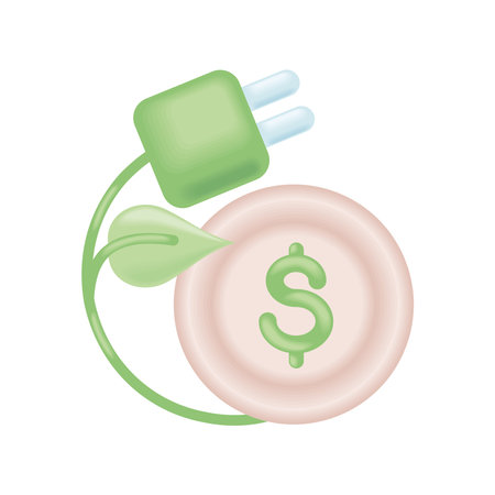 saving energy green plugのイラスト素材