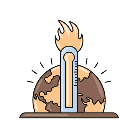 climate change thermometer near the globeのイラスト素材