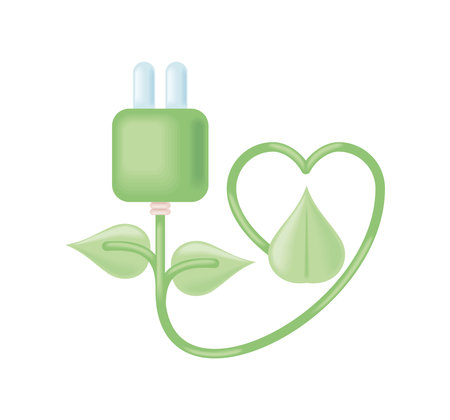 green plug saving energyのイラスト素材