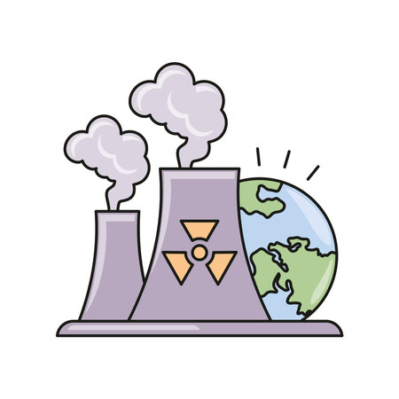 nuclear plant from climate changeのイラスト素材