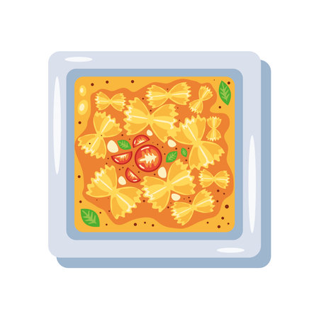 farfalle pasta with mushroomsのイラスト素材