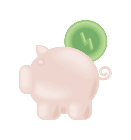 piggy bank saving energyのイラスト素材