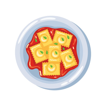 ravioli pasta italian foodのイラスト素材