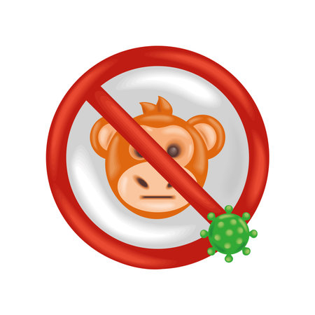 caution monkeypox epidemic diseaseのイラスト素材
