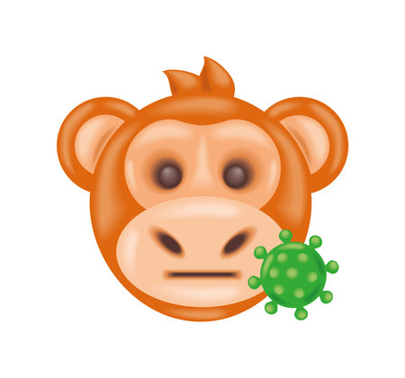 sick monkey with pox virus