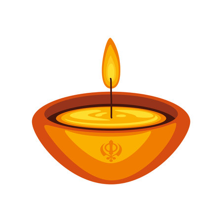diya lamp guru nanak jayantiのイラスト素材