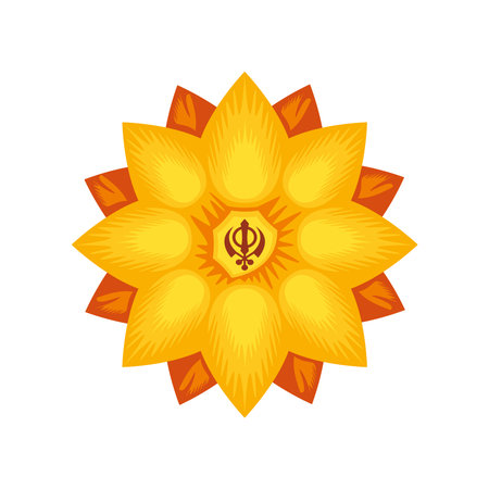 flower and guru nanak jayanti symbolのイラスト素材