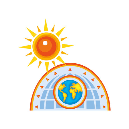 greenhouse effect heat ozoneのイラスト素材