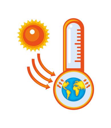 greenhouse effect temperature climate changeのイラスト素材