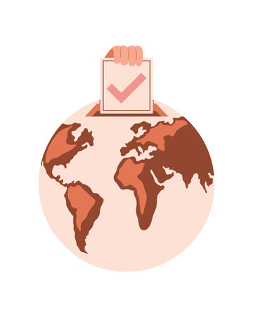 world vote ballot for democracyのイラスト素材